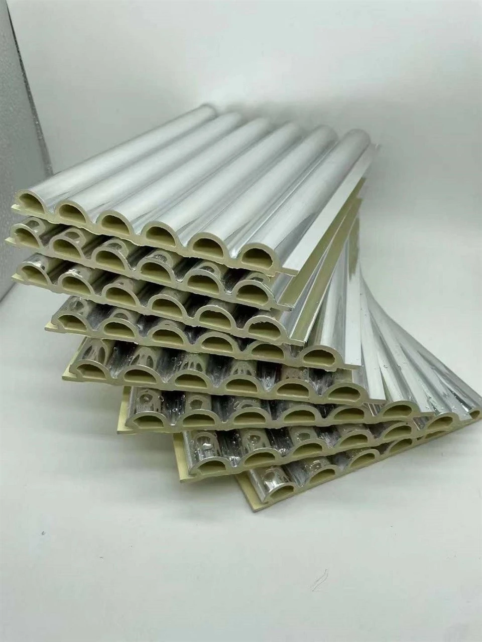 Hot Sale Waterproof Easy To Install Half Round Wpc Slatted Wall Panel For Indoor Decoration