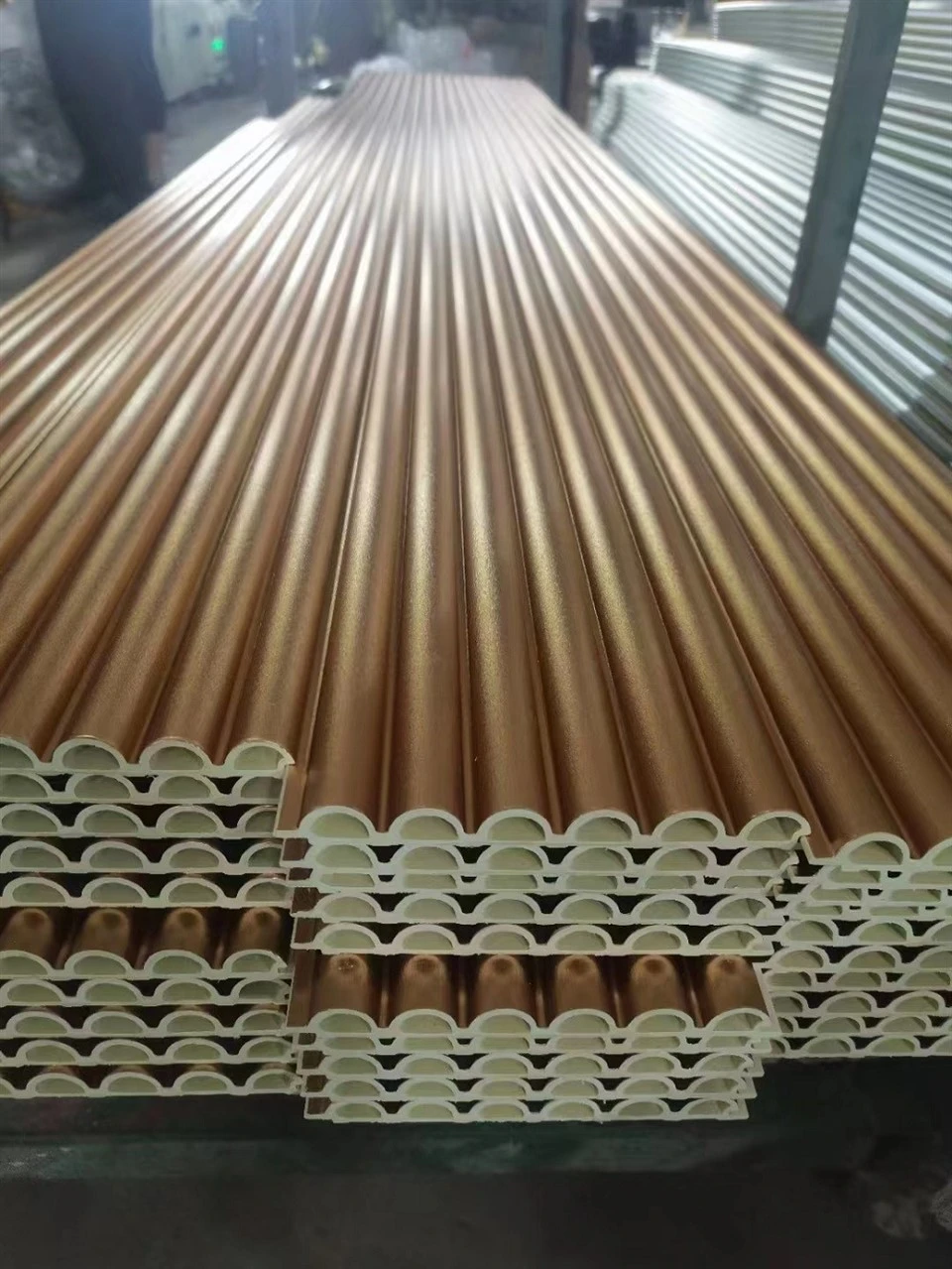 Hot Sale Waterproof Easy To Install Half Round Wpc Slatted Wall Panel For Indoor Decoration