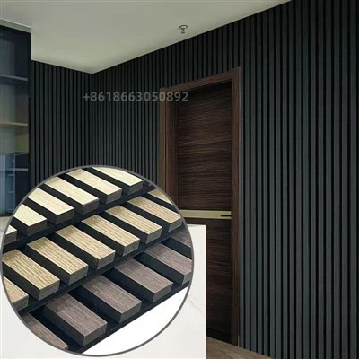 China MDF Natural Oak Charcoal Acoustic Slat Wall Wall